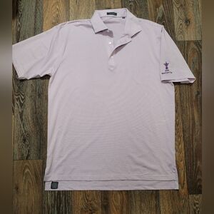 Turtleson Mens Large Polo Shirt Short Sleeve Purple White Pinstripe 2020 Markham